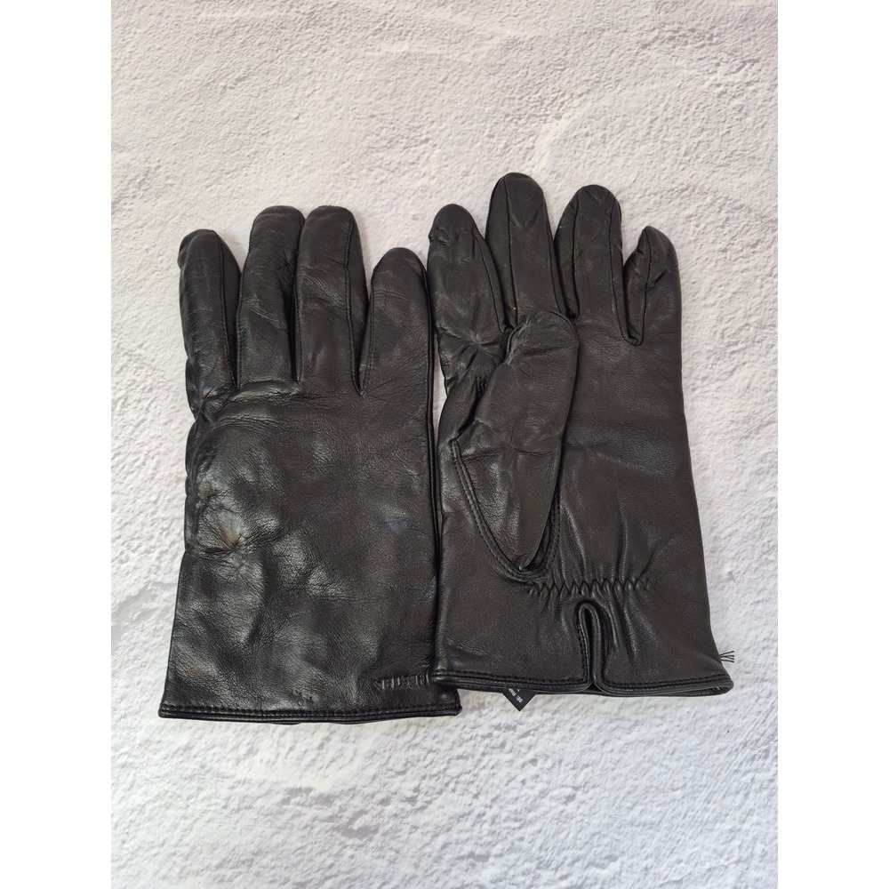 Hestra Mens Leather Gloves Black Wool Lined Size 10 Driving Luxury Archie